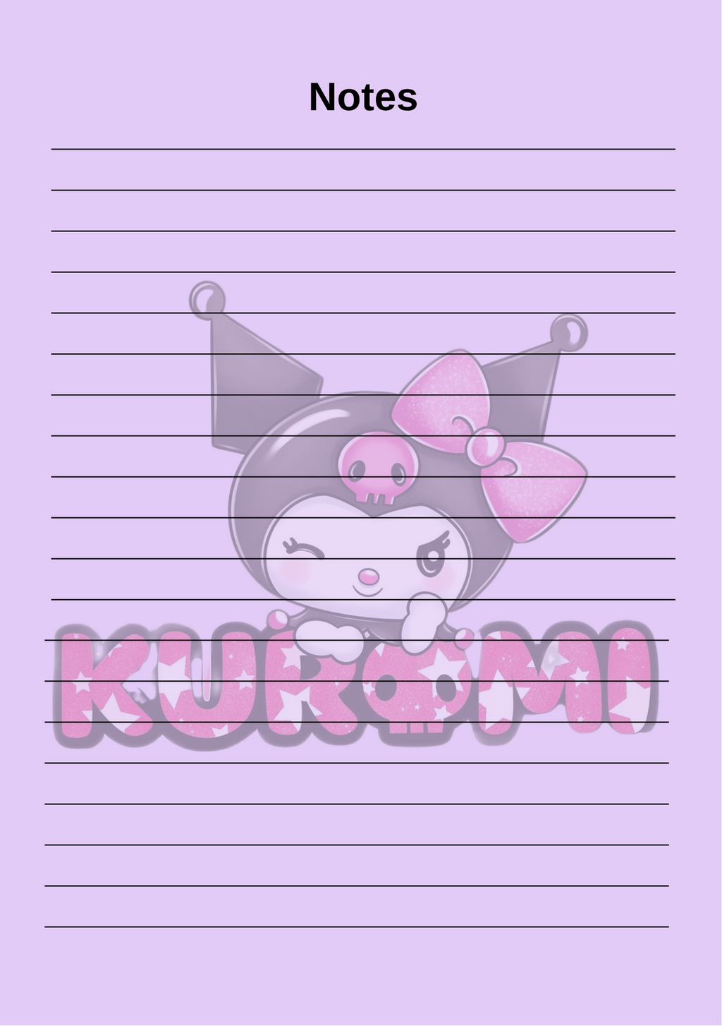Kuromi Monthly Planner
